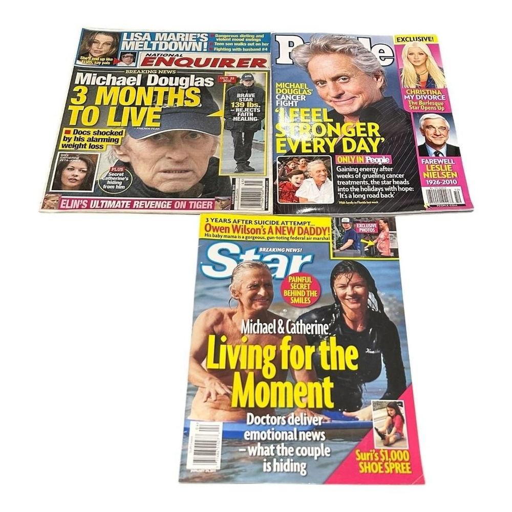 Star Magazine Lot 3 Michael Douglas Jan Dec Issues Color Illustrated Softcover